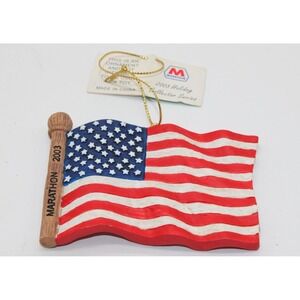 VTG Marathon American Flag Ornament 2003 Holiday Series 3/6 of 6 USA Patriotic